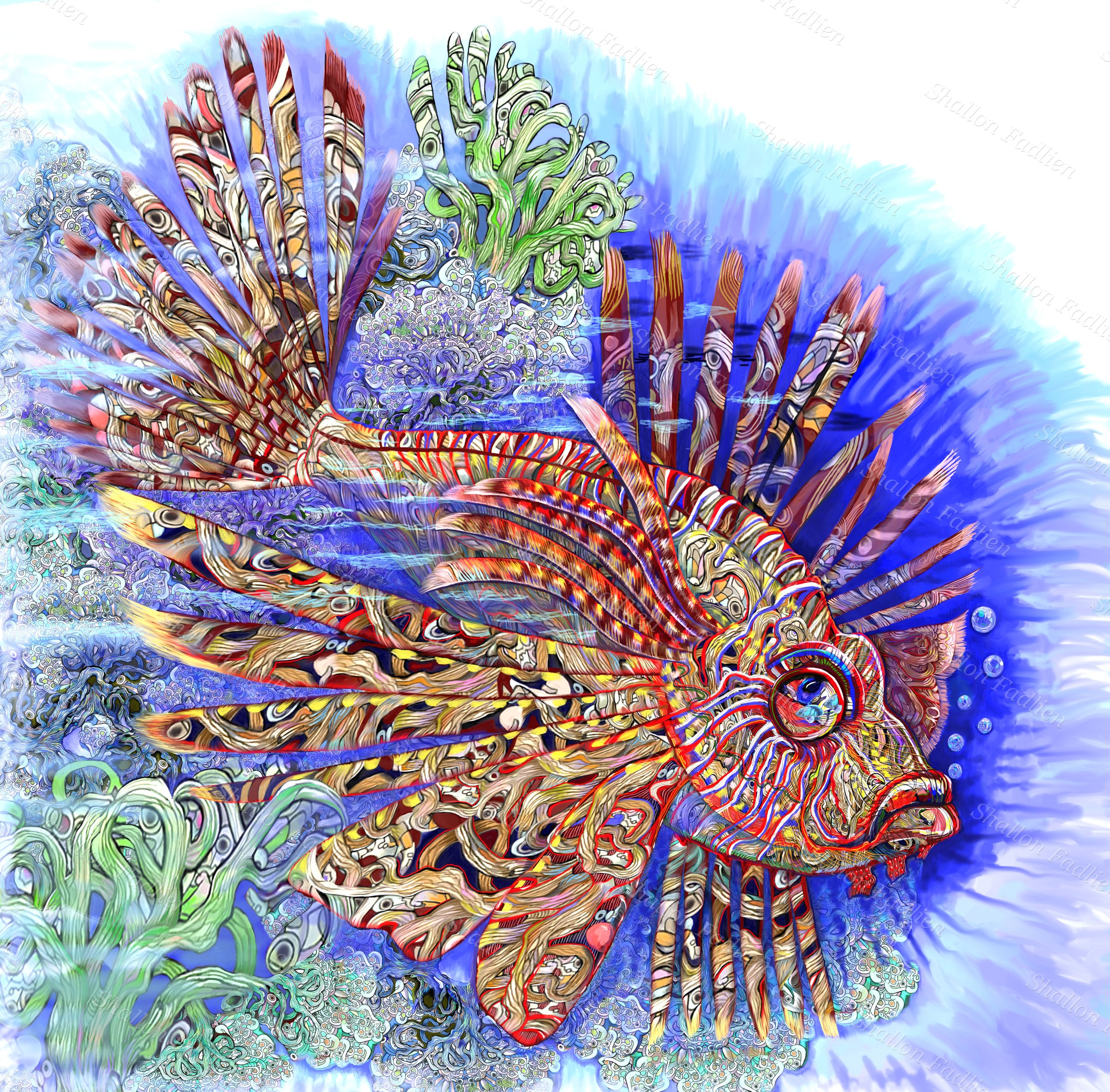 Lionfish — Acrylic on canvas by Shallon Fadlien, 2024