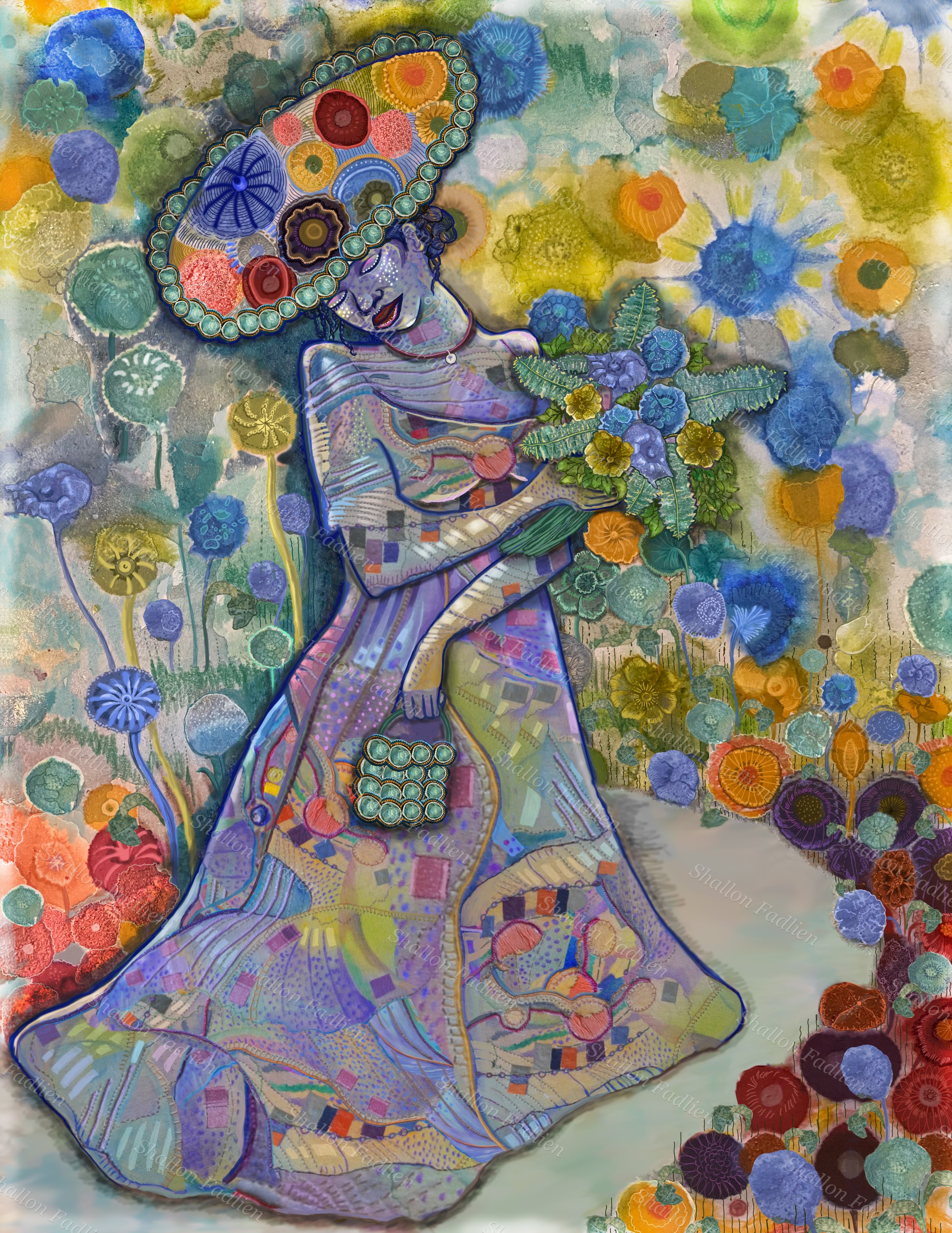 Veiled Lady — Acrylic on canvas by Shallon Fadlien, 2021